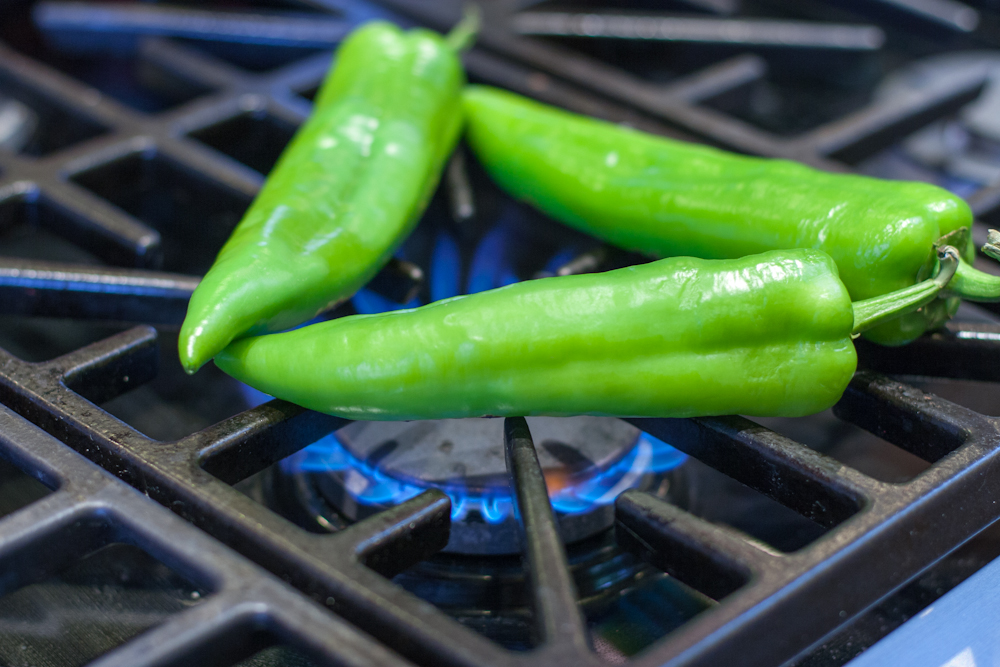 Roasting peppers