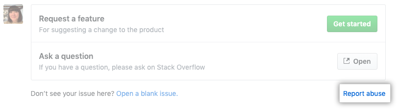 Link to report an abuse