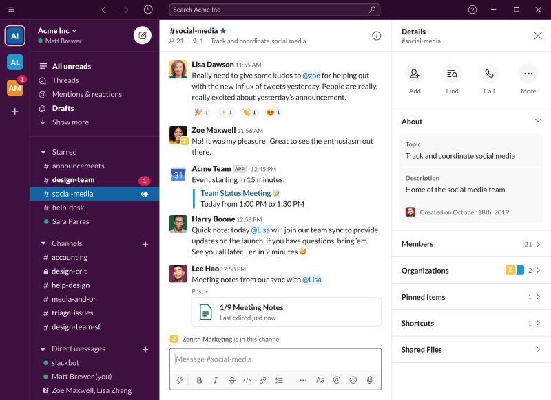 Slack screenshot
