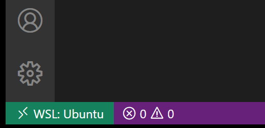 Remote - WSL Status bar