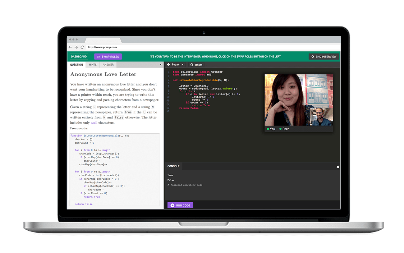 pramp coding interview