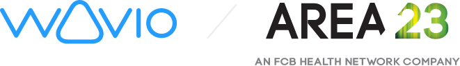 Wavio and AREA 23 logos