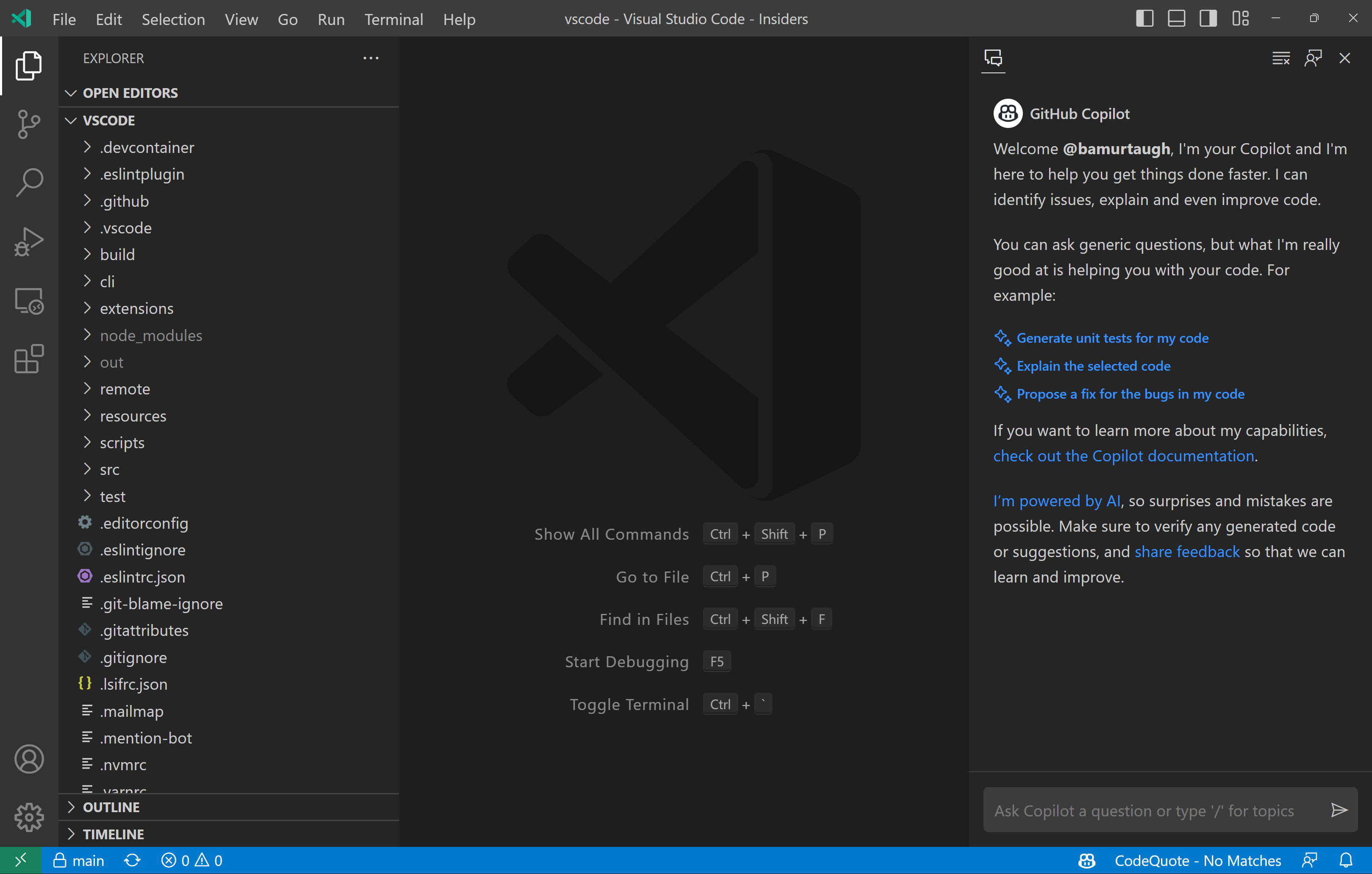 Copilot view moved to secondary sidebar