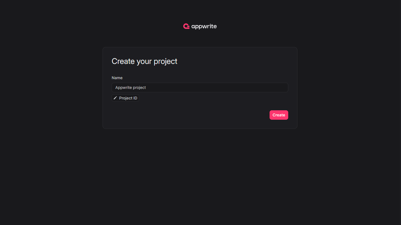 Create project screen